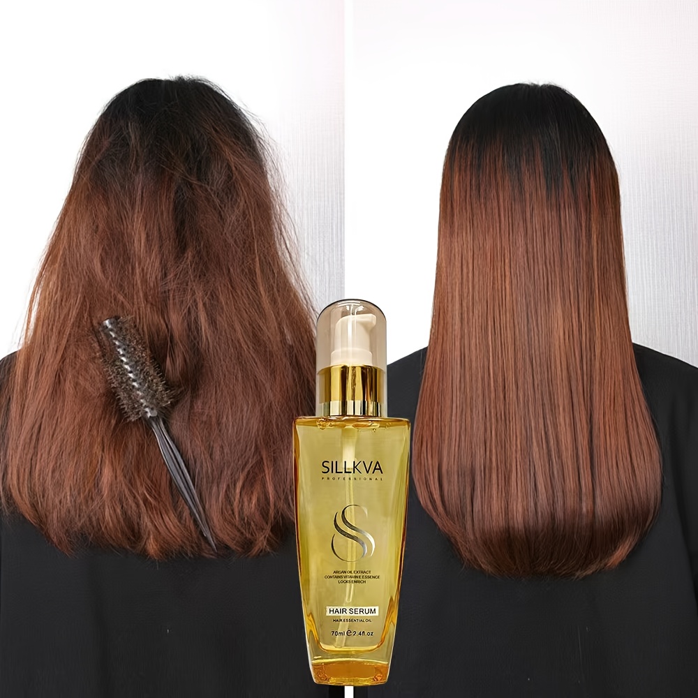 TEMU Sillkva Moroccan Argan Oil Hair - Moisturizing Oil Suitable For Dry, Frizzy, Damaged, And Coarse Hair Types, Enriched With Vitamin E Extract, Free From Preservatives And Sulfate Formulas