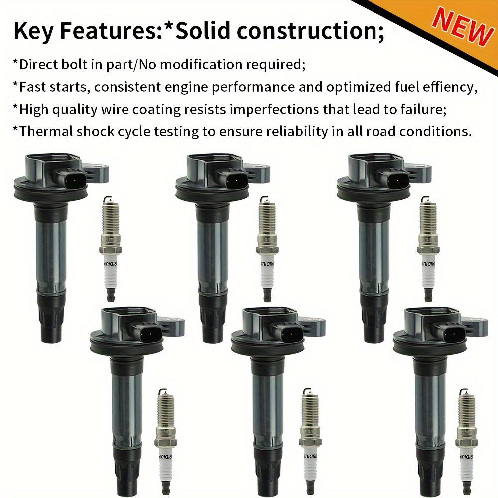 

6x Ignition Coils + 6x Spark Plugs Kit For 2008-2016 For Ford For Taurus Edge 3.5l Uf553