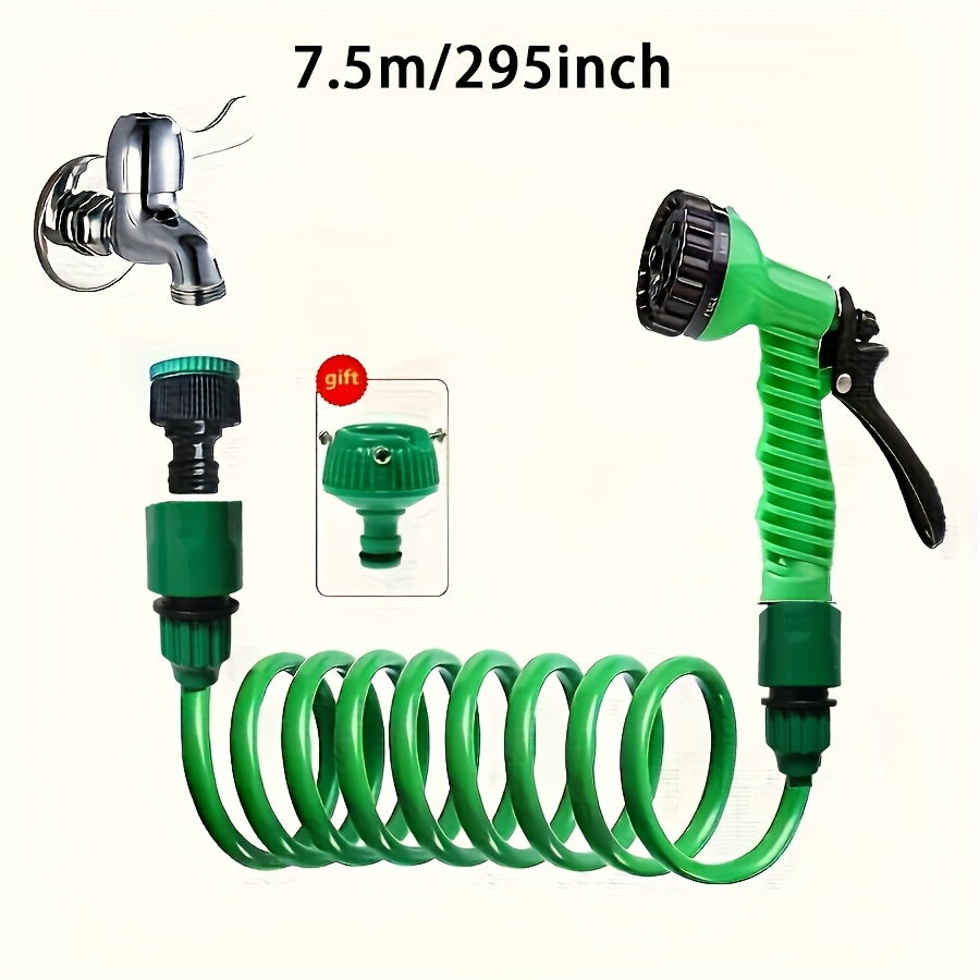 Image of Lightweight Design| Versatile Garden Set - 24.6/49.2/65.6ft, Lightweight & Twist-free Eva, With 7- Gun Nozzle & Connectors - Ideal For Lawn Watering, Car Washing & Yard Care