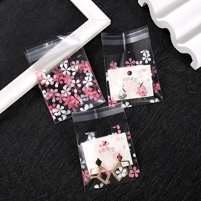 50pcs Cherry Blossom Design Self-Sealing Bags