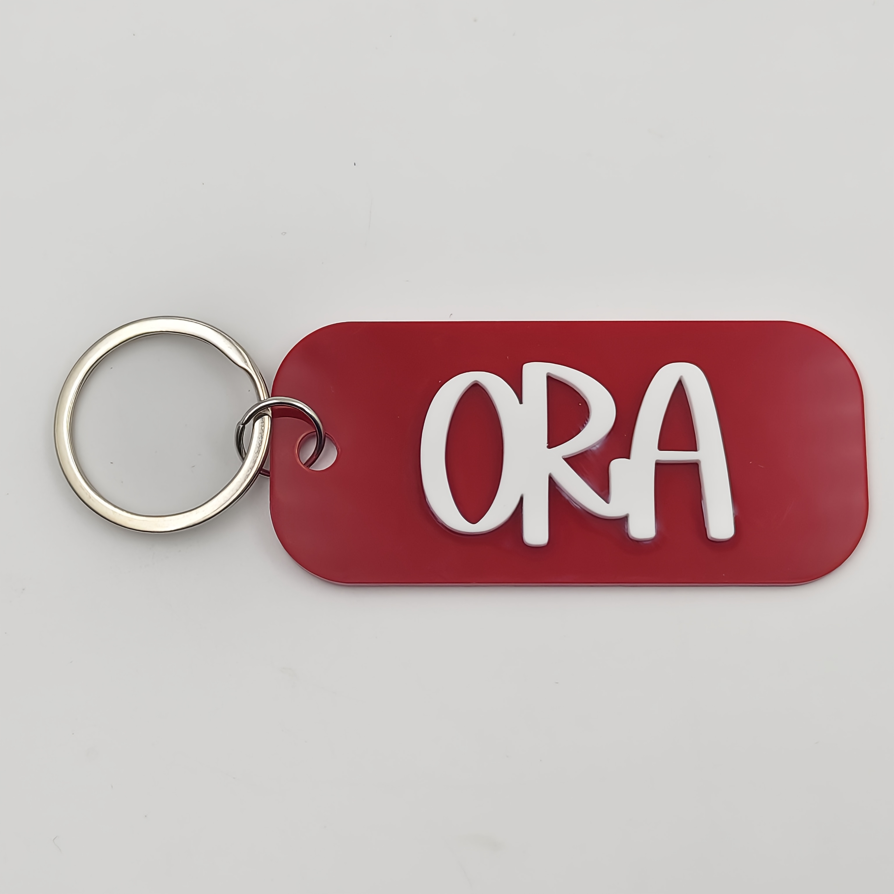 Personalized 3D Name Key Rings, Custom Acrylic Bag Tags
