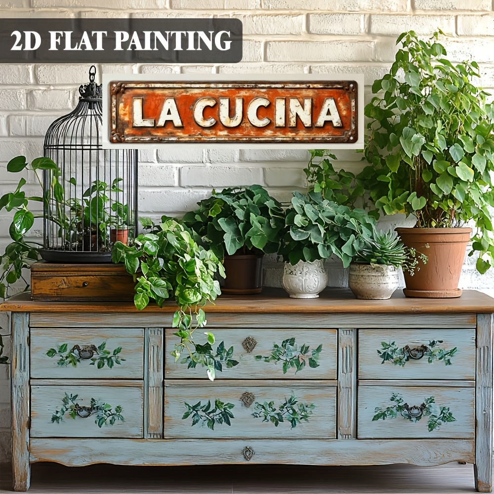 TEMU 2D Piatto, 1pz Insegna da Parete per "" - Decorazione Vintage Italiana con in , Piastra Adatta per Casa, , Bar, Garage - Regalo per le Feste e