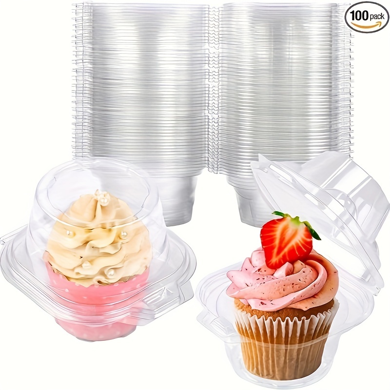 

Joyclub Home 2×100 Pack Individual Cupcake Containers Plastic Cupcake Boxes Cupcake Holders Stackable Deep Dome Cupcake Carrier