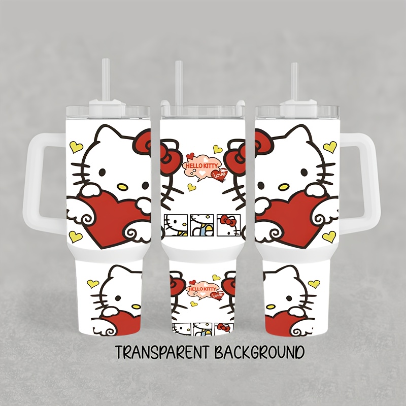2pcs Sanrio Hello Kitty UV DTF Transfer Paper for 40 oz Glass Cups, Waterproof Vinyl Craft Kit for Mugs and Tumblers