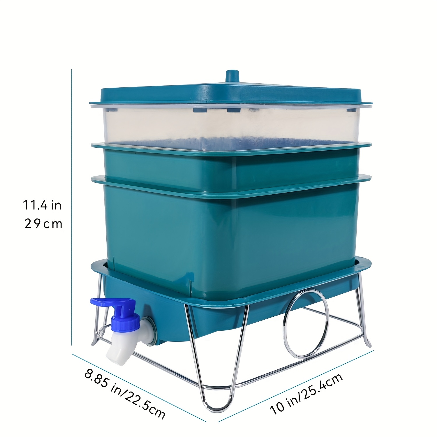 composteur rectangulaire empilable en plastique système Temu