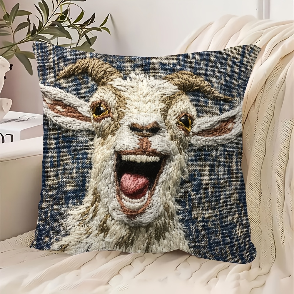 

1pc, Funny Pillow Cover, 18x18 Inch, Super Soft Short Plush, Double-sided, Contemporary Style, Hand Wash, Zipper Closure, Polyester Knit Fabric, Decorative For Room Types - Qwch6002
