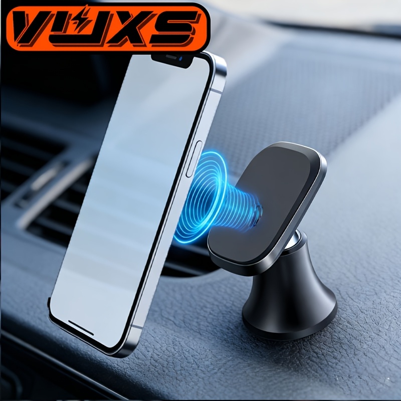 Support Téléphone Magnétique Ventouse Voiture - Universel, Fixation Sans Fil Noir