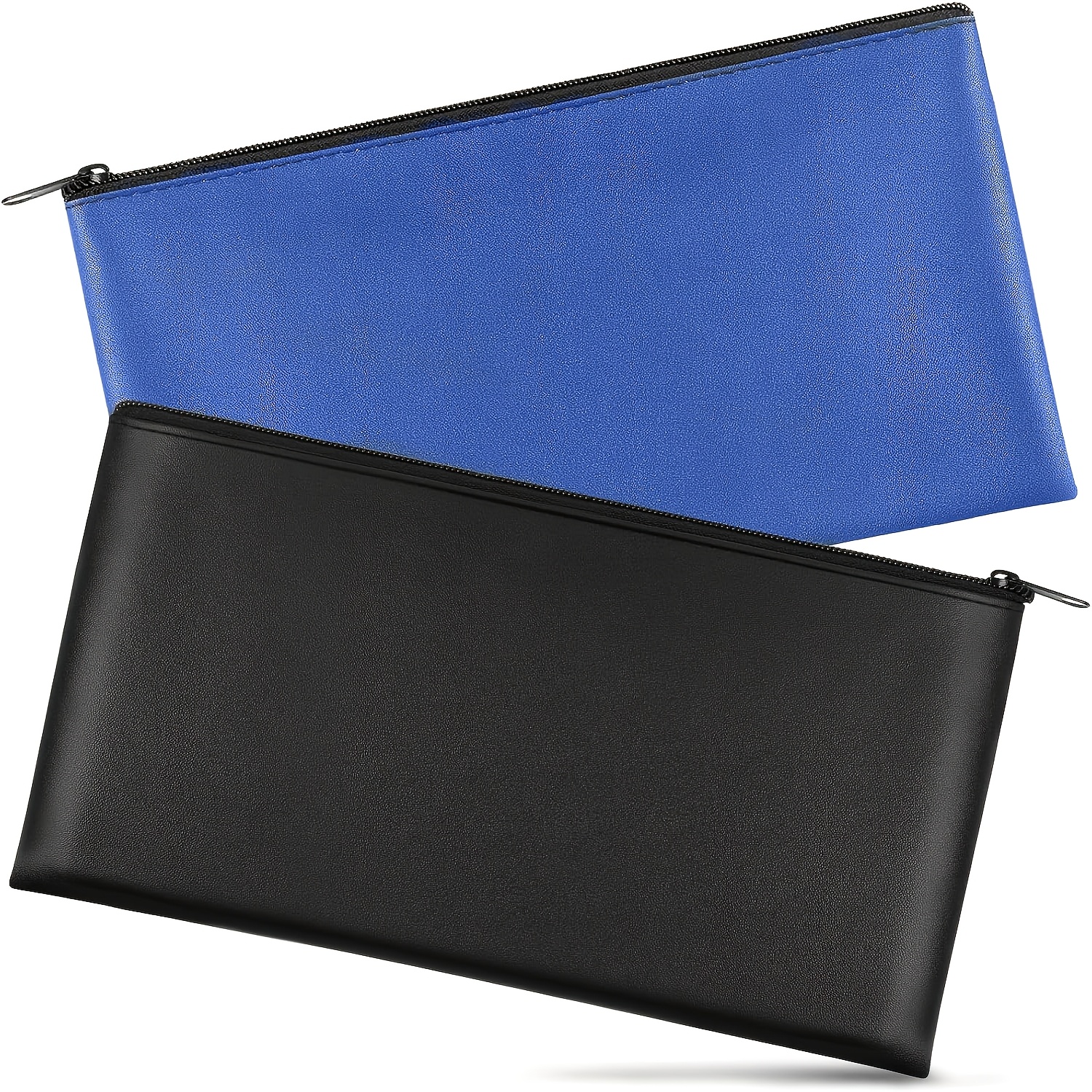 2pcs Zippered Money Pouch, 11x6.1 Inch Leather Money Pouch For Cash, Bankbook, Money Pouch, Cash, , Cosmetics, Tickets And Tools