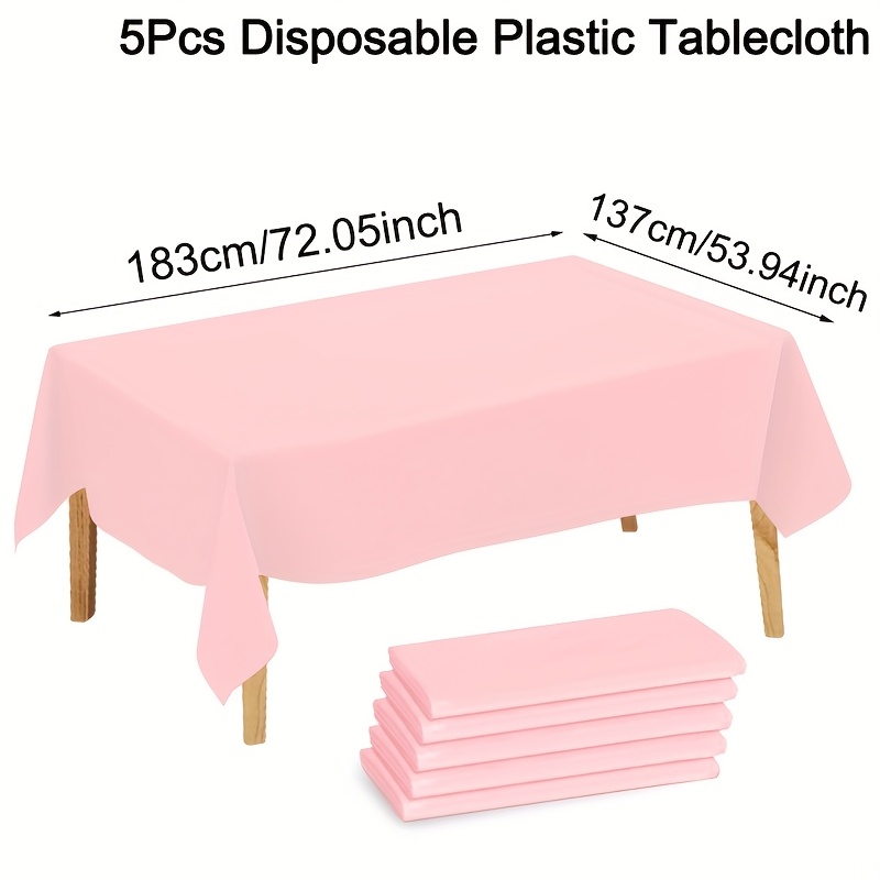 1/5pcs & Pastel Blue Disposable Plastic Tablecloth - Rectangular Table Cover Suitable For Weddings, Birthdays, Graduations, Party Decorations,, Cost- Table Cover