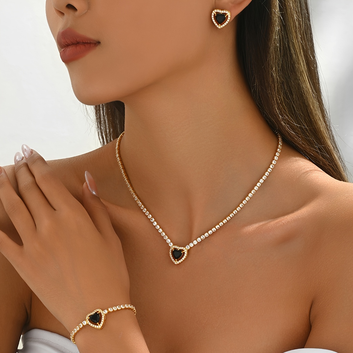Parure De Bijoux - Collier Et Boucles D'oreilles Assortis, Alliage, Neuve Avec étiquettes