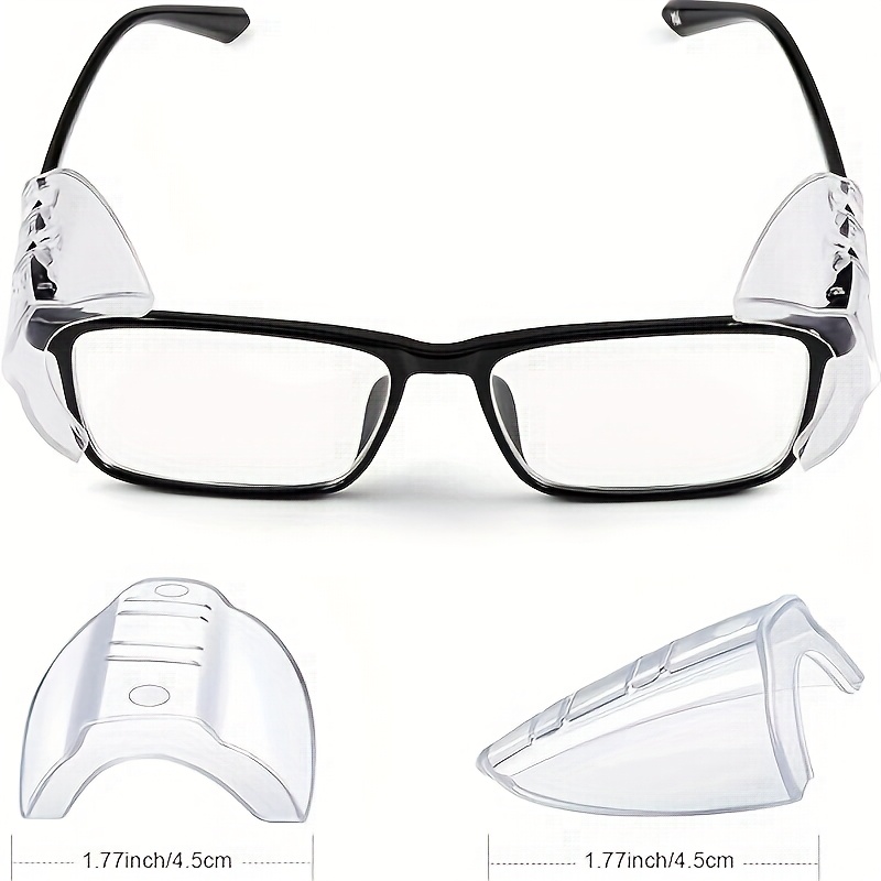 Protections Latérales Pour Lunettes - 4 Pièces En TPU Noir, écrans De Sécurité Pour Chantier, Laboratoire - 10
