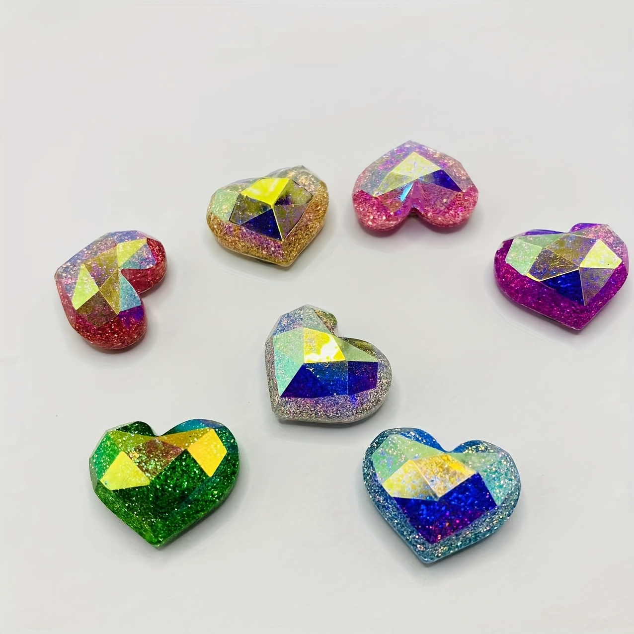 E-shop 7er-Set Niedliche Glitzer-Herz-Kühlschrankmagnete - dekorativ für Küchen, Bürotafeln, Spinde und Geschirrspüler - das perfekte Geschenk für alle