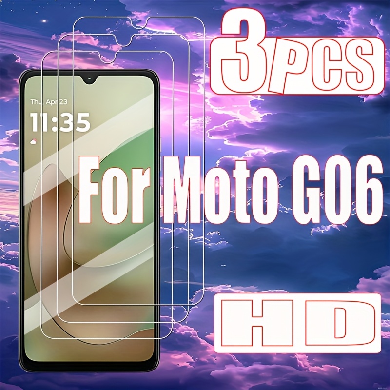 E-shop Drei hochauflösende Schutzfolien aus gehärtetem Glas, einfach zu installieren und vollständig selbstklebend, entwickelt für Motorola Moto G06