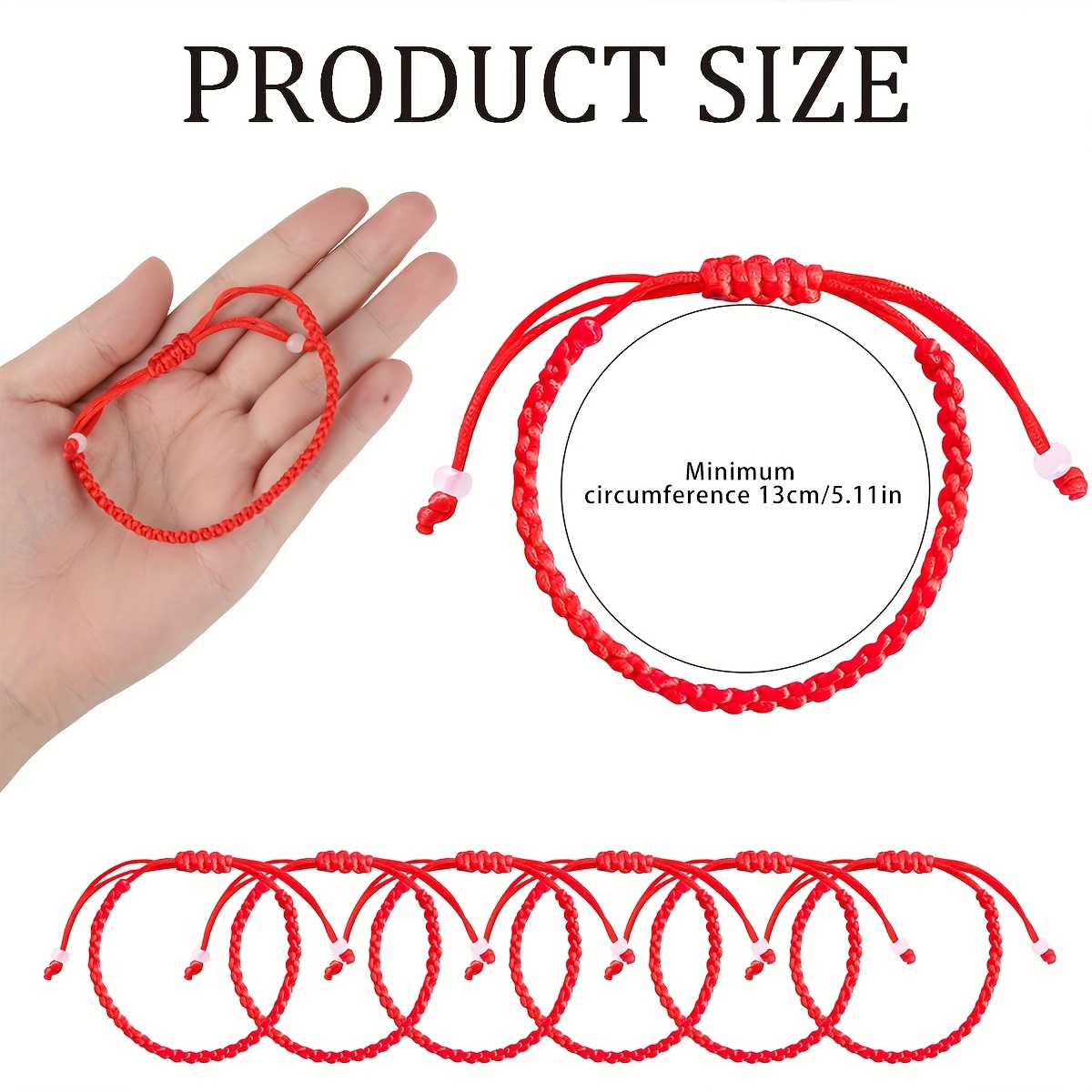Adjustable Red Cord Bracelets with Weave Pendant