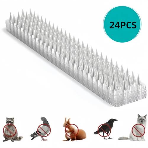 item picture 12 24pcs anti bird and cat repellent plastic transparent and anti pigeon anti bird anti squirrel suitable for garden fences and