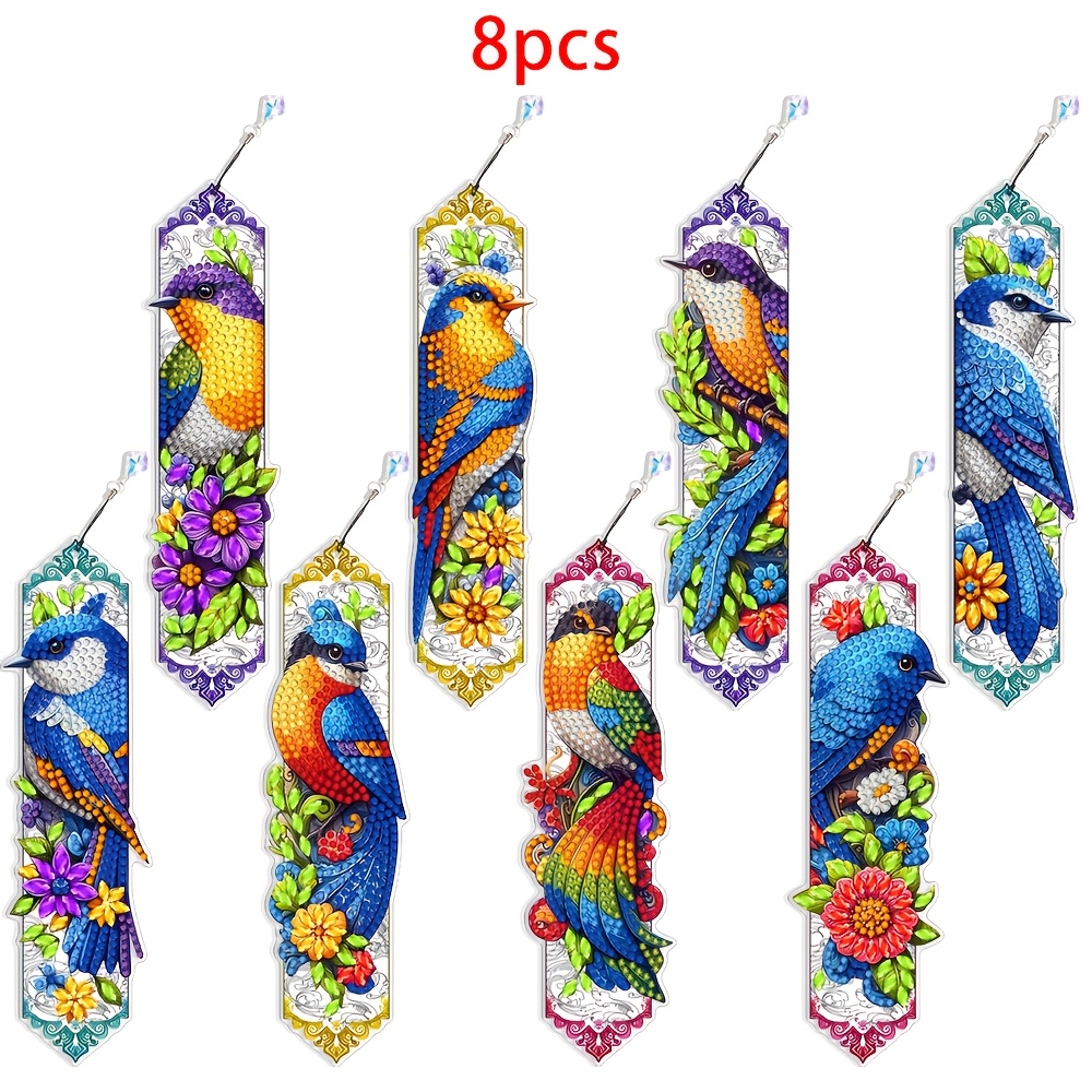 

8pcs Kit - de au , d'oiseaux étincelants en de , artisanal en PET outils et pendentifs les amateurs de de