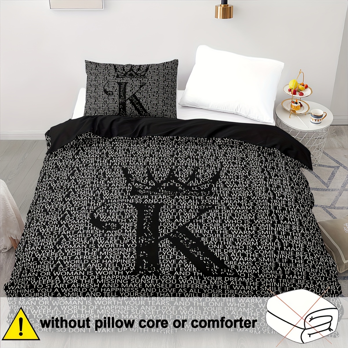 TEMU 2/3pcs Duvet Cover Set, Soft And Comfortable, Pattern Duvet Cover Sets Bedding Sets, Modern Minimalist Style Duvet Cover Set, Text Pattern