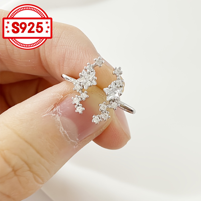 Women's No-Piercing Clip-On Earrings, Sparkling Starry Design