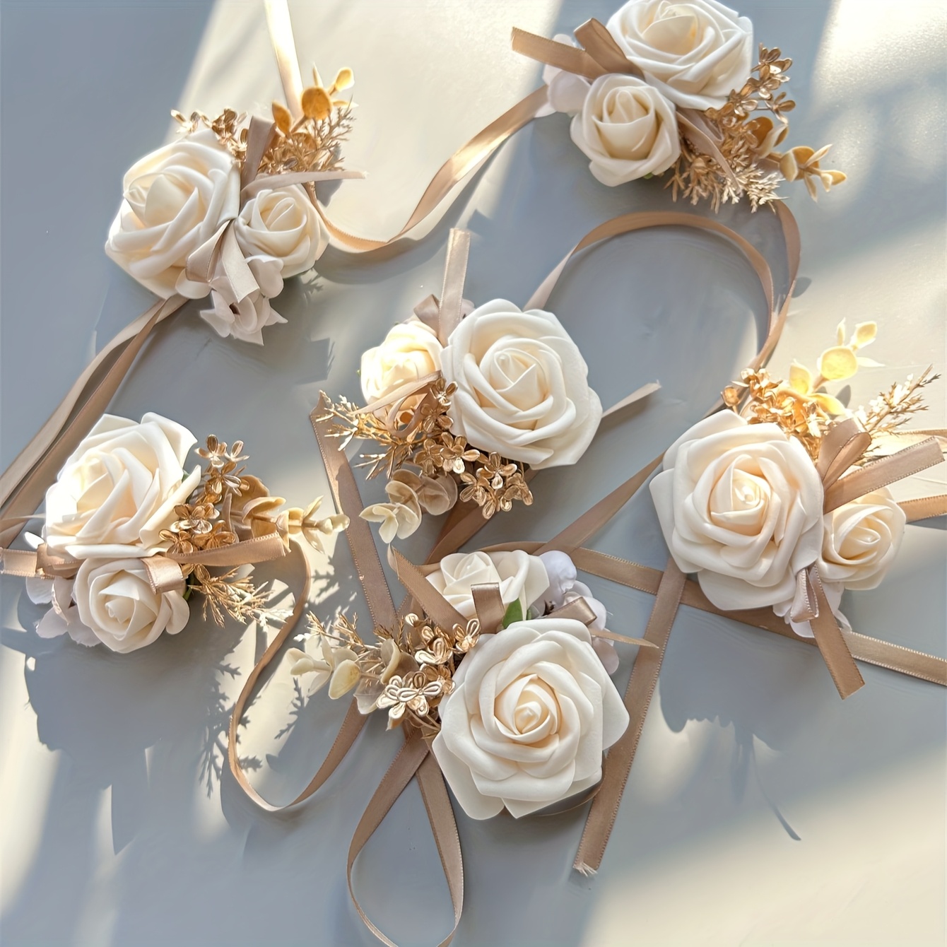 New Elegant Foam Evening Wrist Corsage Set Of 6pcs