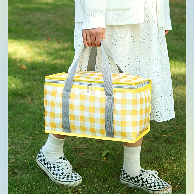 TEMU Extra Large Capacity Portable Lunch Box Bag, Not For Direct Food Contact, Outdoor Storage Bag, Foldable Picnic And Camping Insulated Cooler Bag