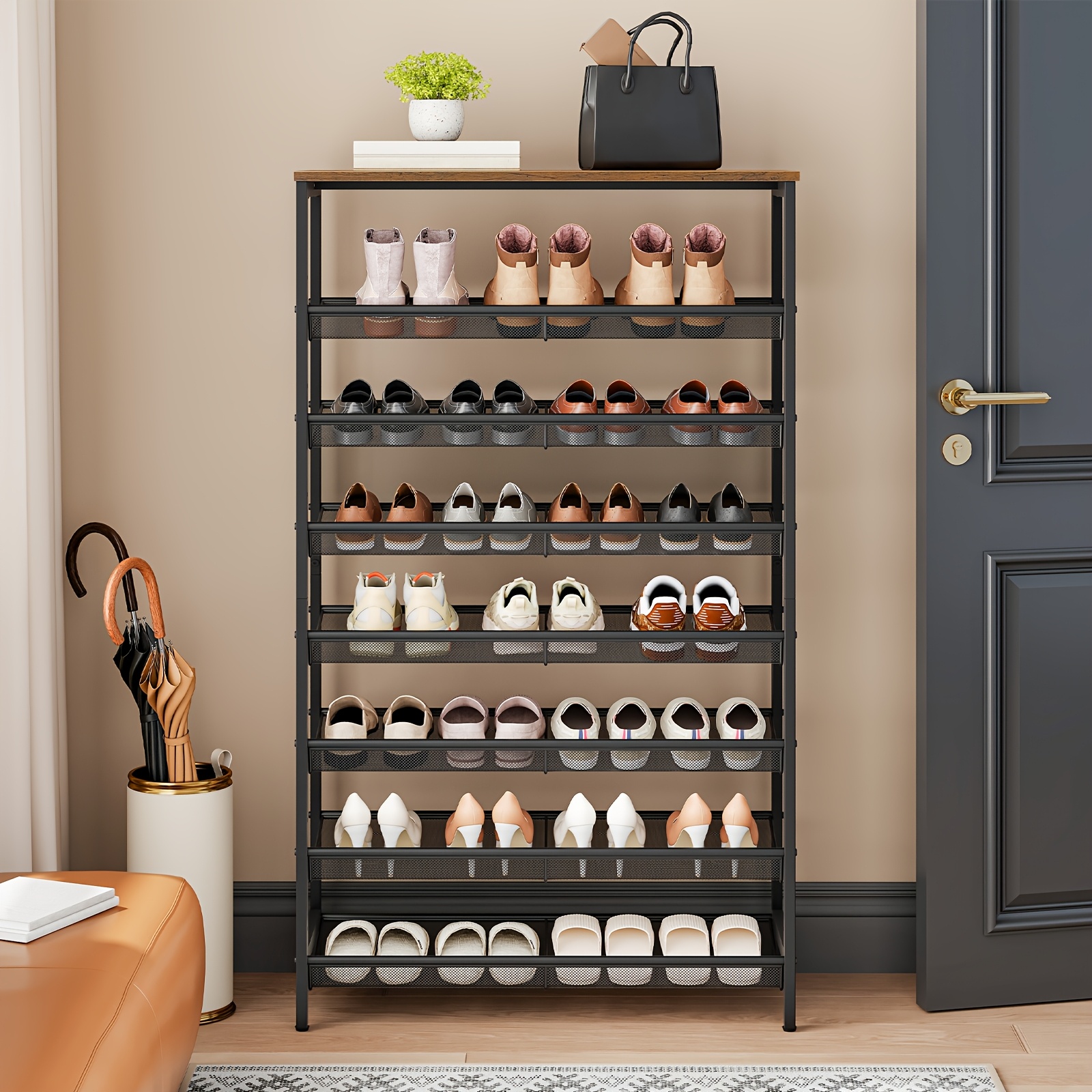 8 stöckiges schuhregal hoher schuhschrank groß schmale