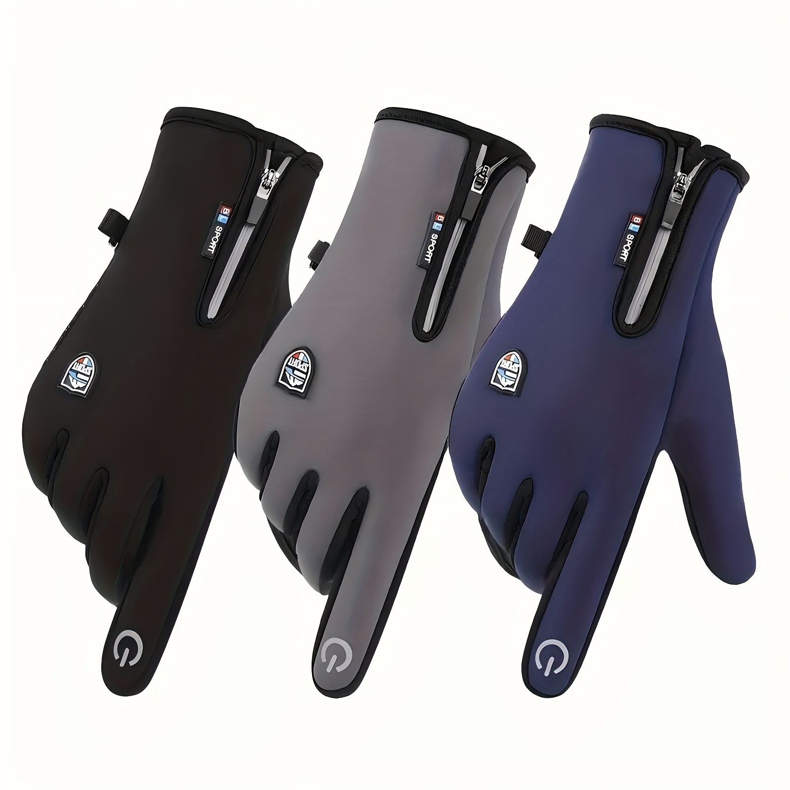 

1 Of Gloves For Men - , Polyester Gloves Touch Compatible, -slip, , , For Cycling, , -