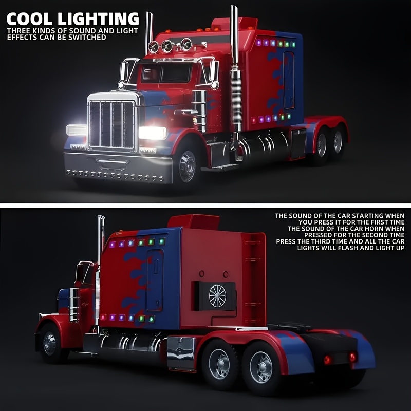 Metal Casting Model Car, Semi-heavy Trailer Toy Car, 1:24 Scale Truck Model, Pull-back Alloy Truck Toy, Perfect Gift For Children Over 6 Years Old, Birthday Gift, Collectible Toy Car Decoration