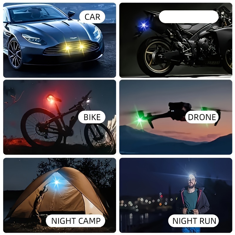

1/2/4/6pcs Led Rgb Colorful Aircraft Lights With Remote Control Usb Anti-collision Motorcycles, Drones, Helicopters, 7-color Warning Signals, Safety Mini Aircraft Flashing Lights Cars, Bike