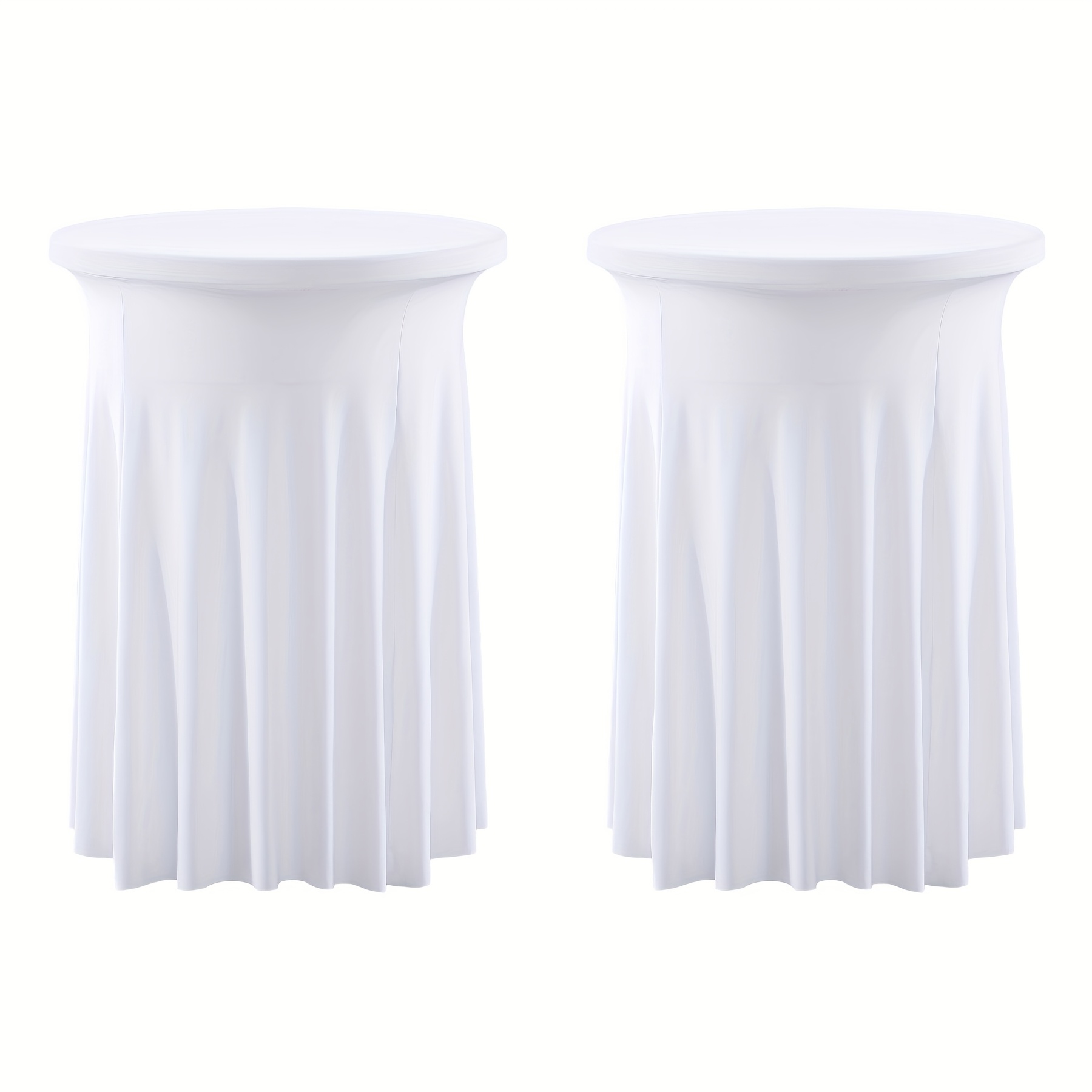 TEMU 2pcs Elegant Polyester Tablecloths With 32-inch Diameter, Table Party Tablecloths - Stretchable, Wrinkle-free, Table Covers - Suitable For