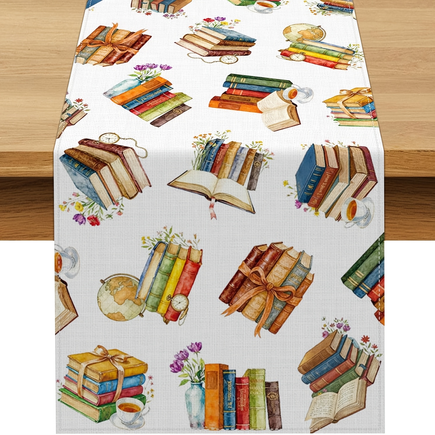 TEMU 1pc Dokriy, Vintage Book Themed Party Decorations A Begins Table Runner Reading Party Baby Shower Dining Home Kitchen