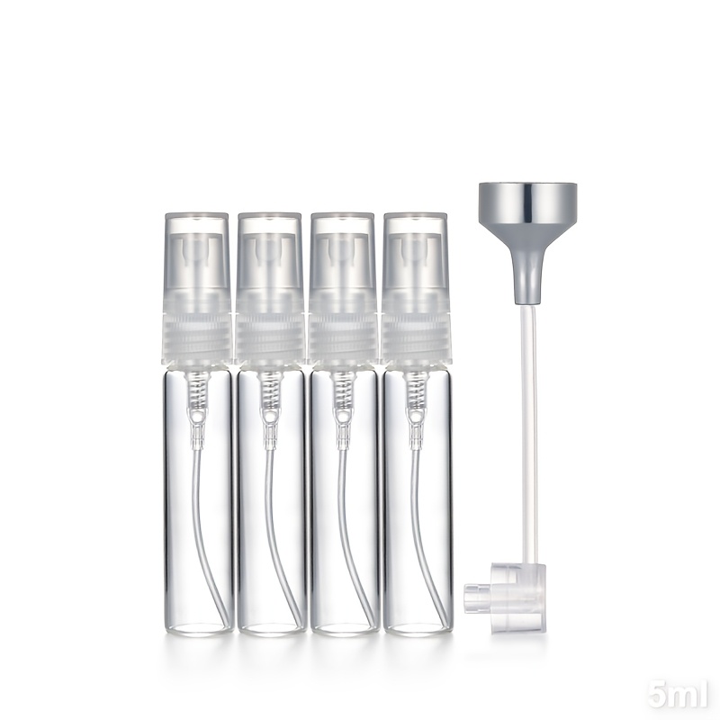 TEMU A Portable Travel Set Of Perfume Bottles In Sizes 2ml, 3ml, 5ml, And 10ml, Featuring Refillable Spray Bottles. The Set Includes Glass Bodies And