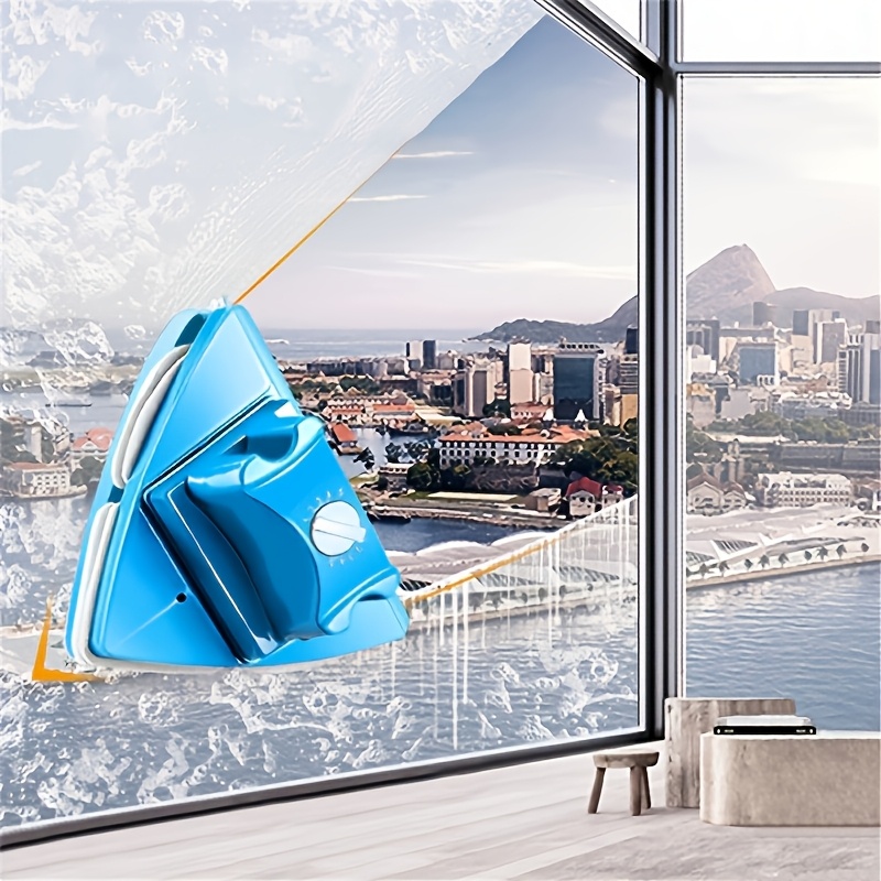 Double Sided Window Squeegee Cleaning Tool With 5 Adjustable Settings For Glass Thickness Of 4 To 28mm