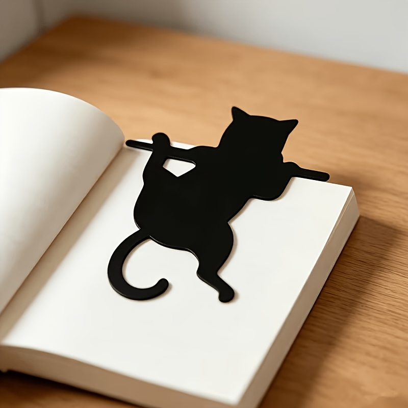 TEMU Adorable Black Cat Bookmark, A Cute And Slim Page Clip Designed For Cat Lovers