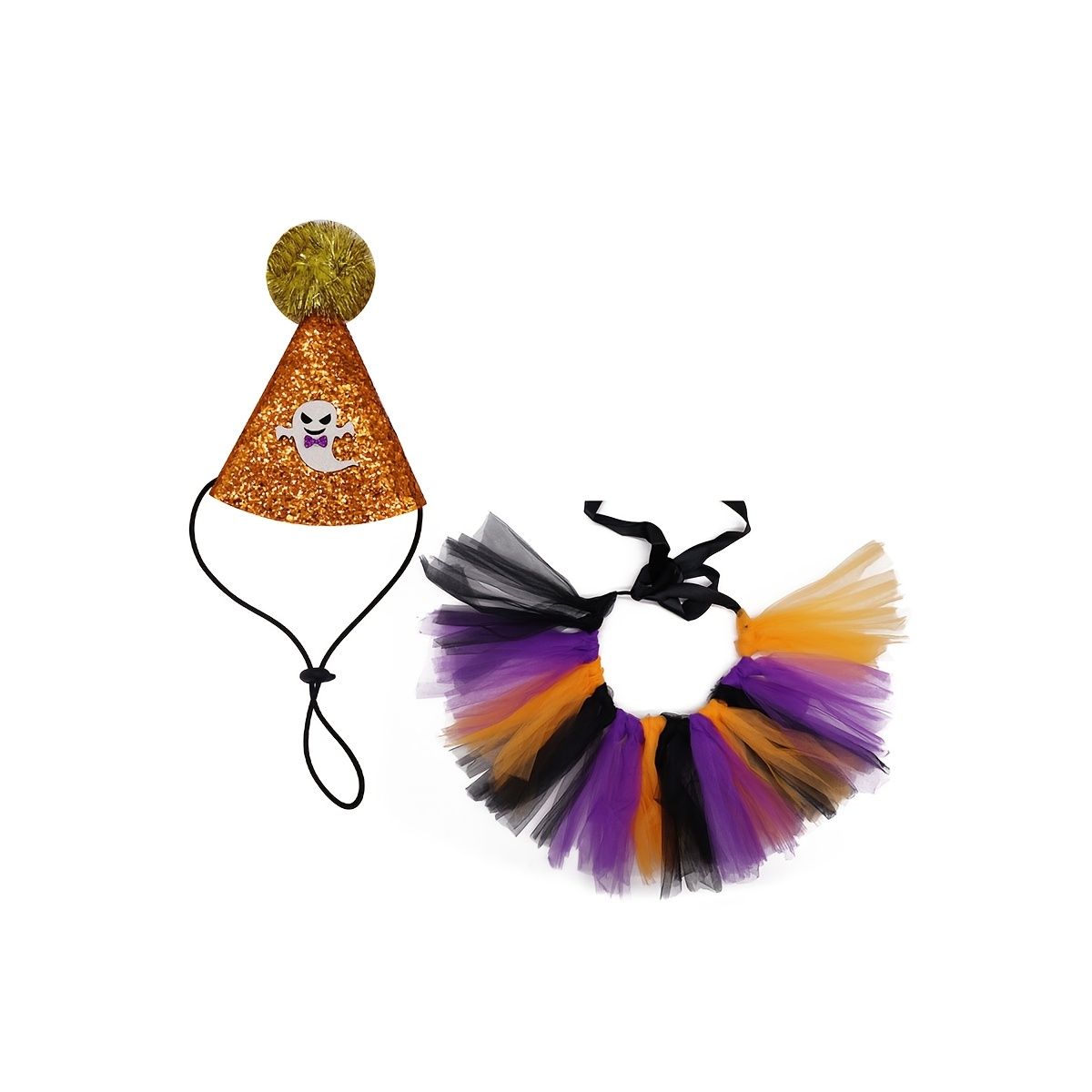 TEMU Halloween Porch Goose Statue Skirt Hat Dress-up Combination Festival Party Supplies Set Carnival Porch Goose Sculpture Dress-up Short Skirt Felt
