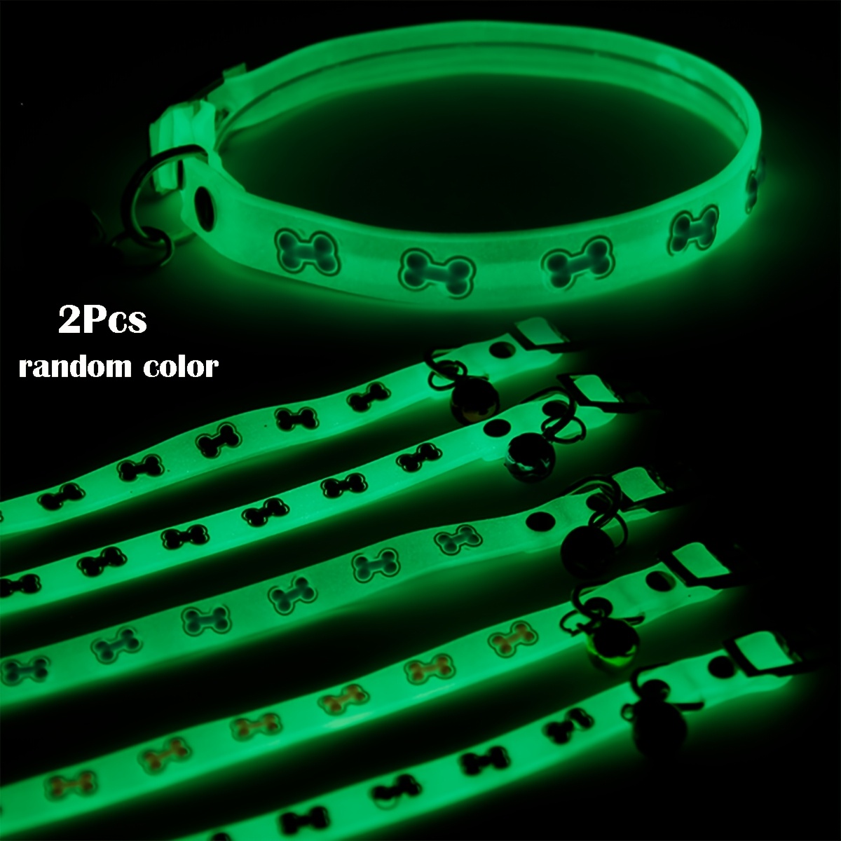 TEMU Paquete de 2 collares que en para perros y gatos, adecuados para , collares luminosos para mascotas pequeñas a medianas, colores aleatorios para