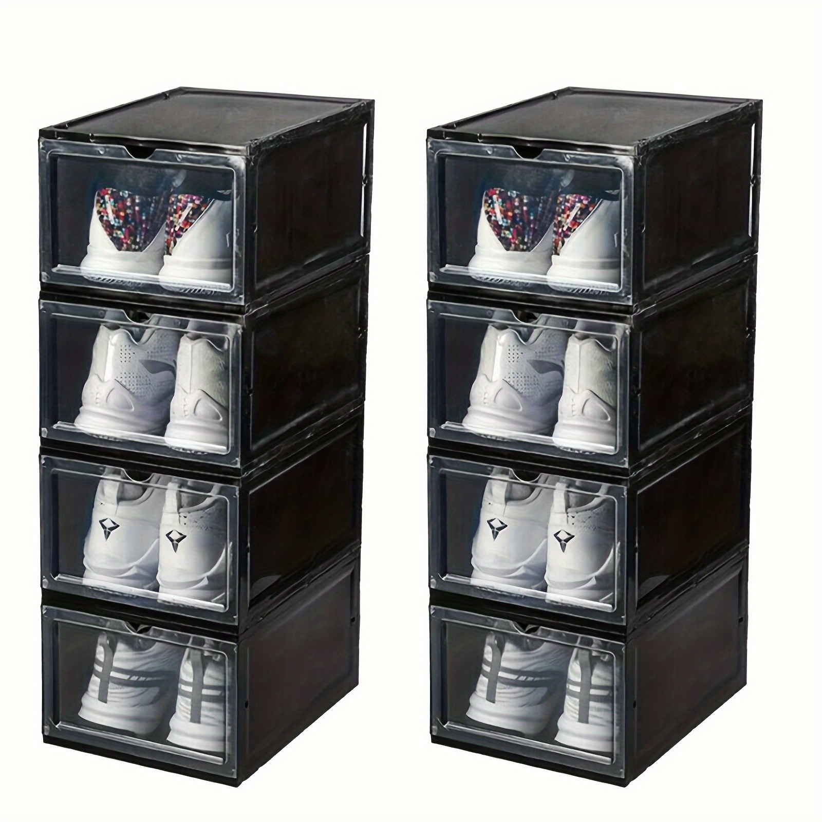 Clear Shoe Storage Boxes Clear Plastic Drop-Front Shoe Boxes – 10 Pack ...
