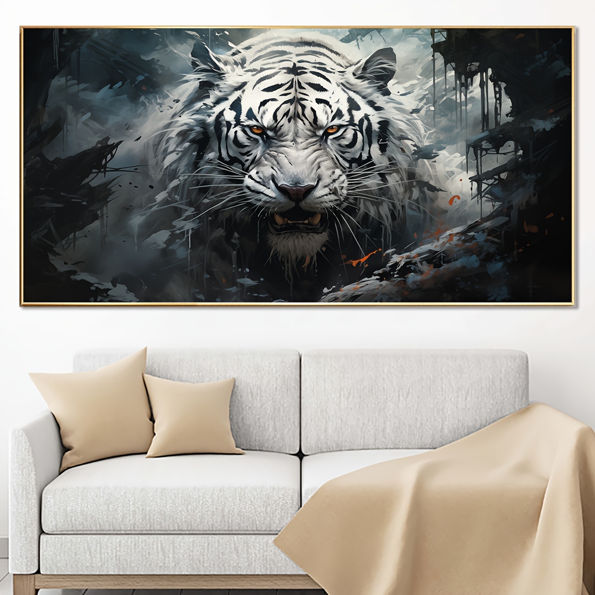 Tiger Canvas Tiger Wall Art Tiger print Tiger wall decor Animal