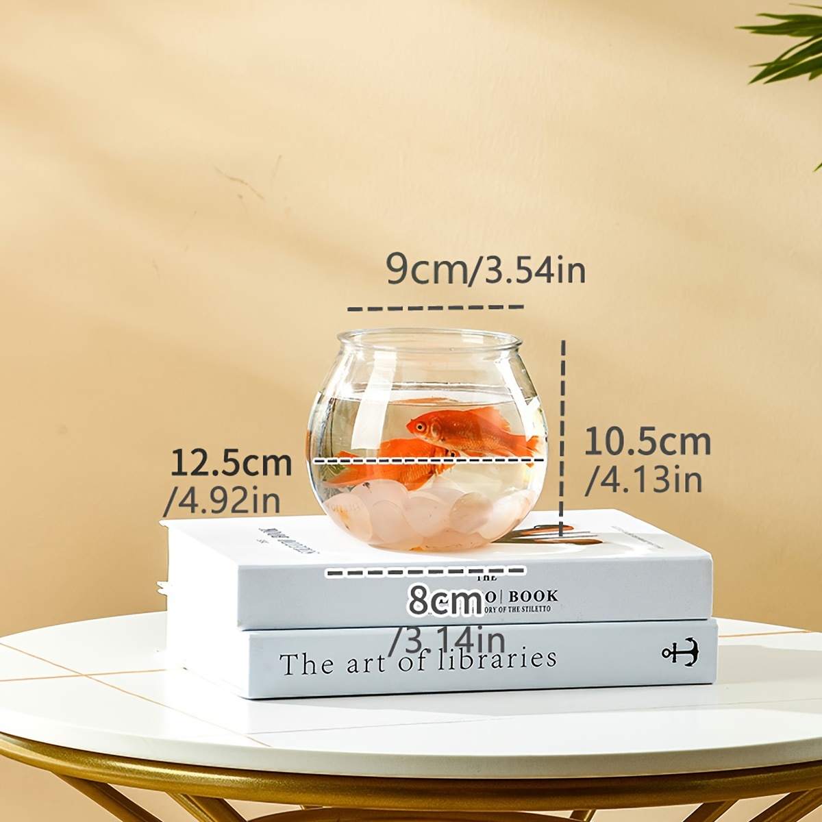 TEMU Transparent Plastic Aquarium, Round Shape, Pp Material, No Electricity Required, Perfect For Home Decor