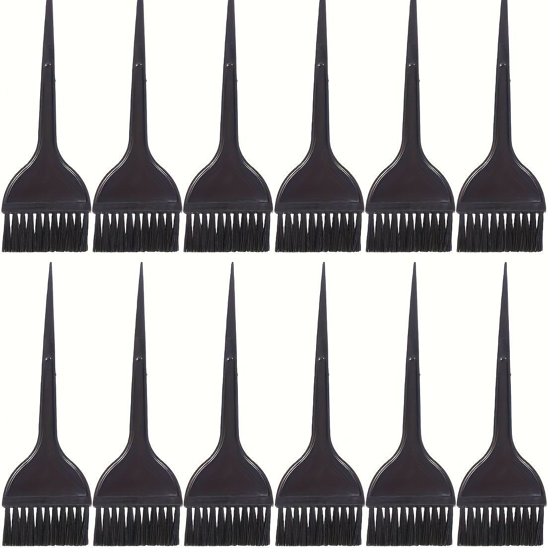 TEMU 12pcs Black Hairdresser Hair Dye Brush Set, Including Hair Dye Brush And Comb Tool Set, Hair Dye Tools, Hair Dye Brush