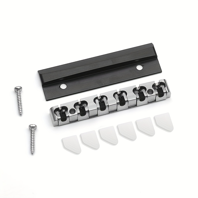 Stainless Steel Electric Guitar Nut, Precision CNC Machined 43mm Roller, Durable & Compact Design, Compatible with ST Style Guitars, Includes Screws & Shims for Easy Installation, Tuning Pegs Design, Musical Instrument Parts