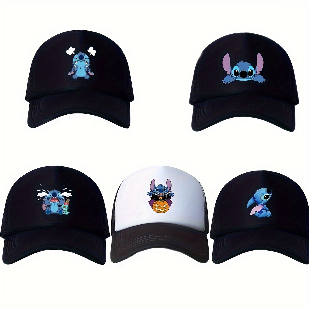 

Disney Stitch Baseball Cap Collection, Polyester Non-stretch Fabric, Printed Cartoon Character Themed Hats, Disney Brand - Perfect For Christmas, Thanksgiving, And Birthday Gifts