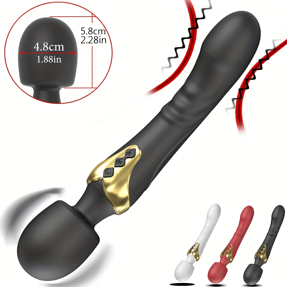 Dildo - Powerful AV Vibrator Dildos Wand for Women - 10 Modes Clitoris Stimulator, G-Spot Massager, Rechargeable Battery, Silicone Material, Adult Sex Toy