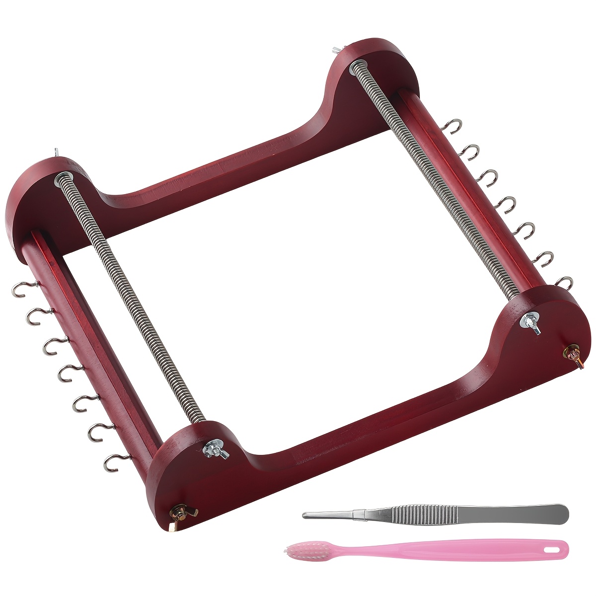 The Hobbyworker Wooden Bead Loom, Includes Assembly Instructions, Use To Create Bracelets, Necklaces, Belts, And More