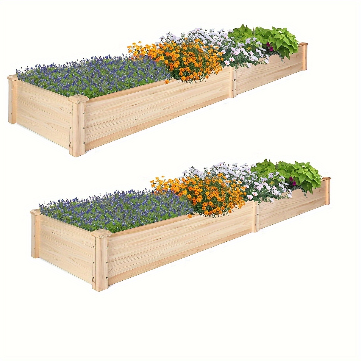 

Luckyermore Raised Garden Bed Outdoor, Wood , Planter Raised Bed For Vegetable Flowers Growing, Solid Natural Fir Wood, 90 X 22 X 9 Inches, 2 Pack