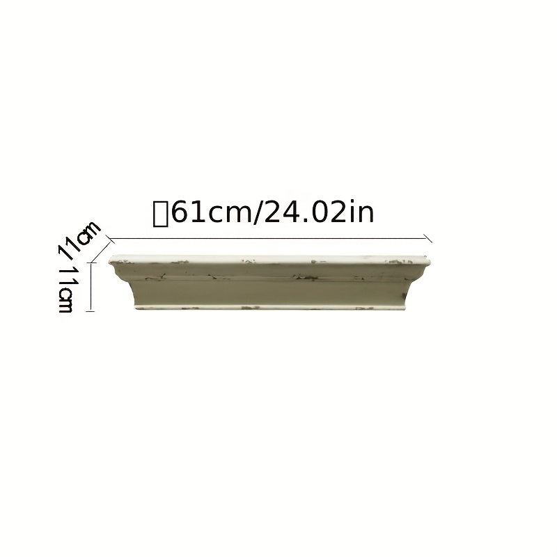 E-shop Vintage Shabby Chic Wandregal - 1 Ebenen Floating Ledge aus Used Wood für Fotorahmen & Pflanzen, Romantische Wohnkultur, Ideales