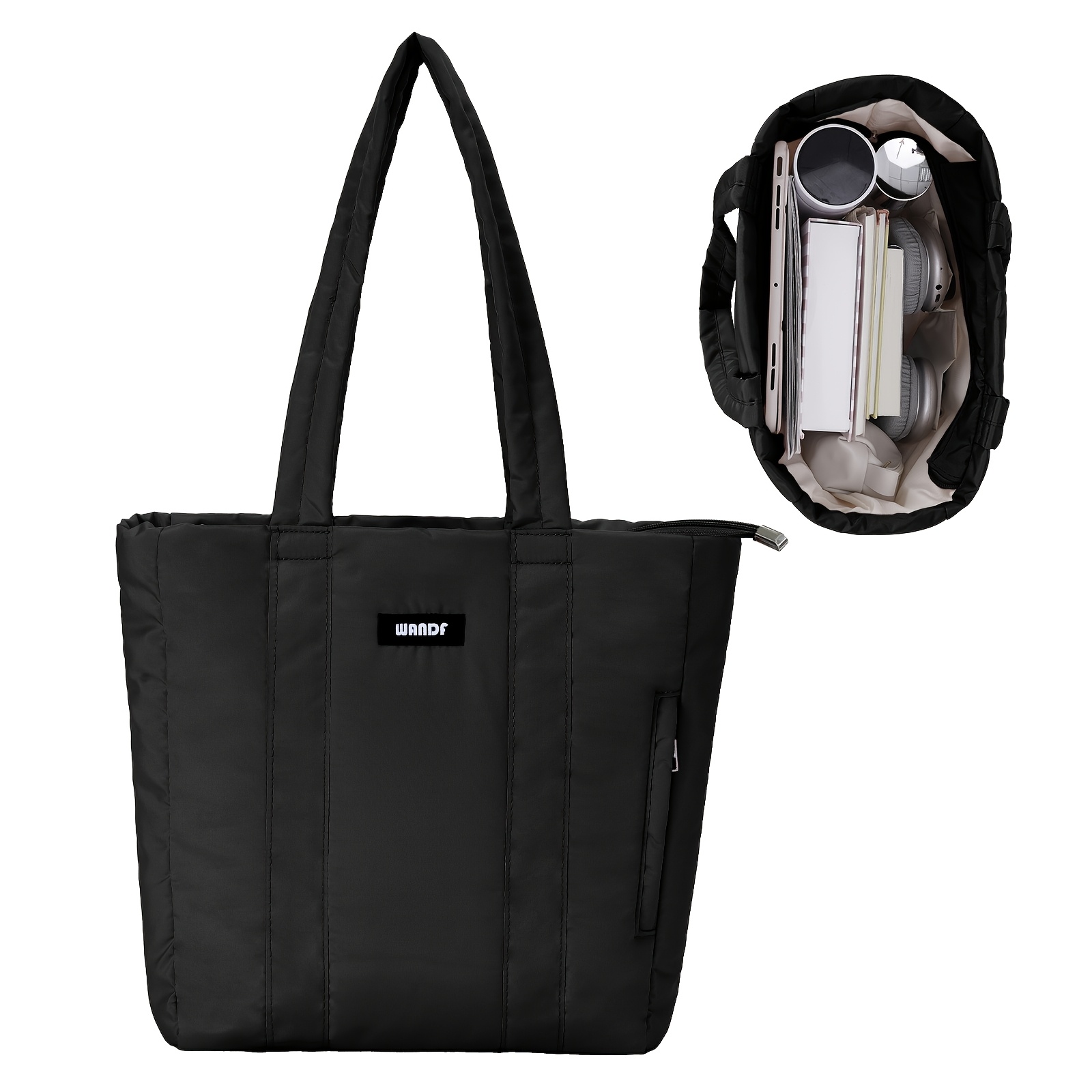 Image of A Stylish And Lightweight Quilted Tote Bag Designed For Women, Featuring A Spacious Closure, Use And Travel