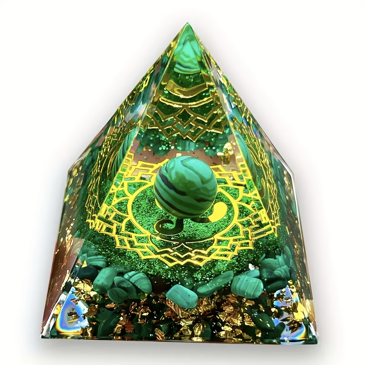 E-shop Eine einzelne -Pyramide aus Pfauensteine, ideal zum Dekorieren Ihres Zuhause, zur Verbesserung Ihres Schreibtisches oder als Geschenk für