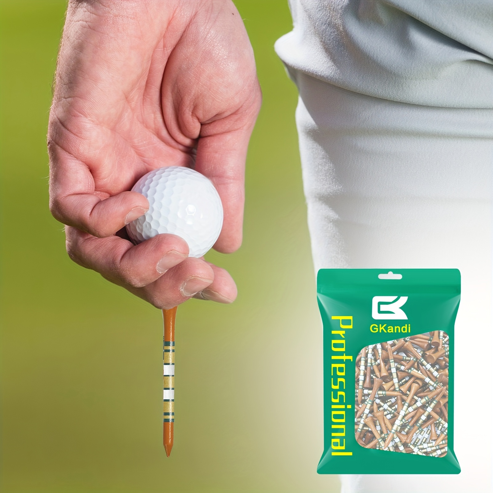 TEMU Pack Of 50 Premium Bamboo Golf Tees, In 3 1/4 And 2 3/4 Inches, Sturdy, And Colored