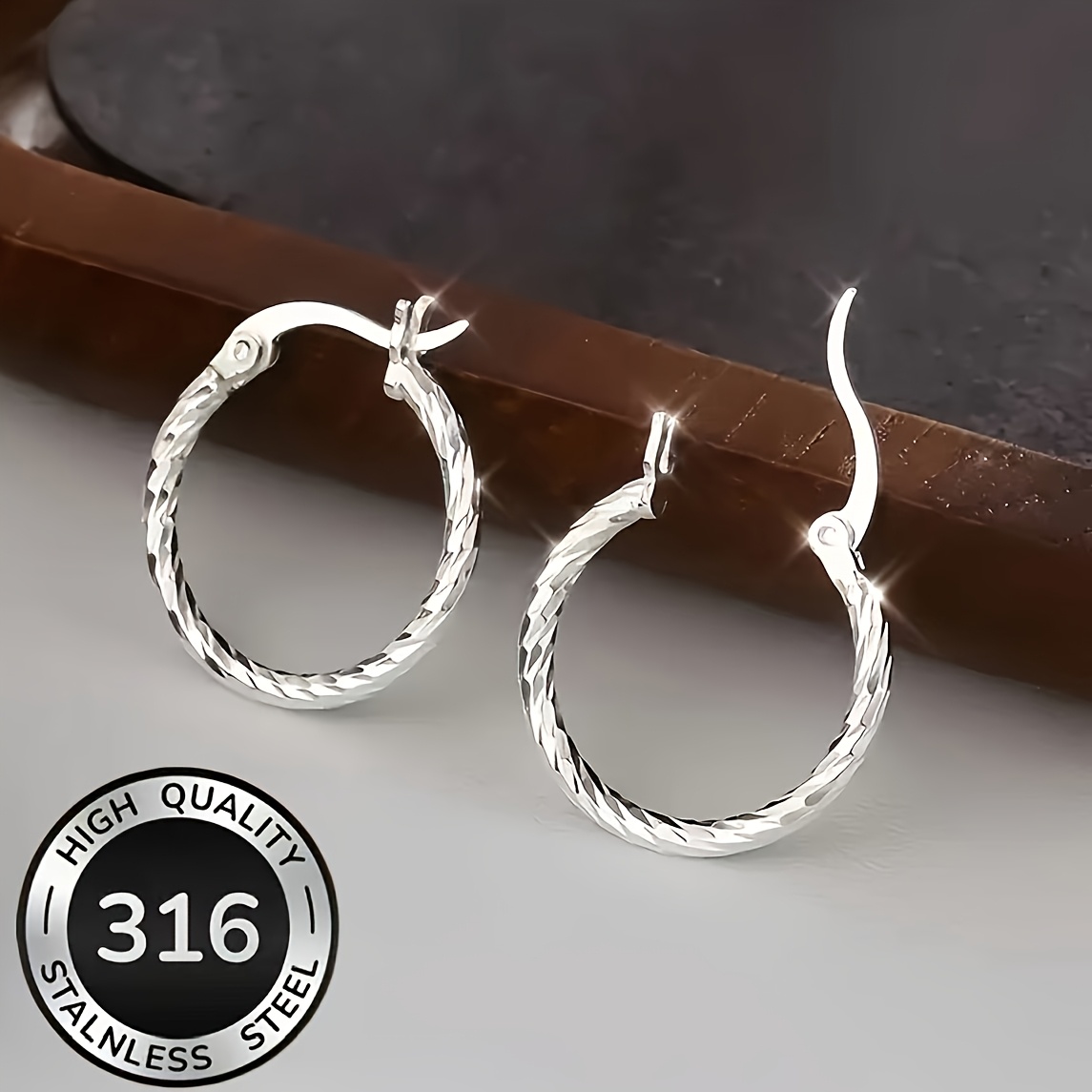 E-shop Damen Ohrringe aus 316 Edelstahl, hypoallergen, geeignet für den & Partys, eleganter Retro K-beschichteter Ohrschmuck, Valentinstagsgeschenk für