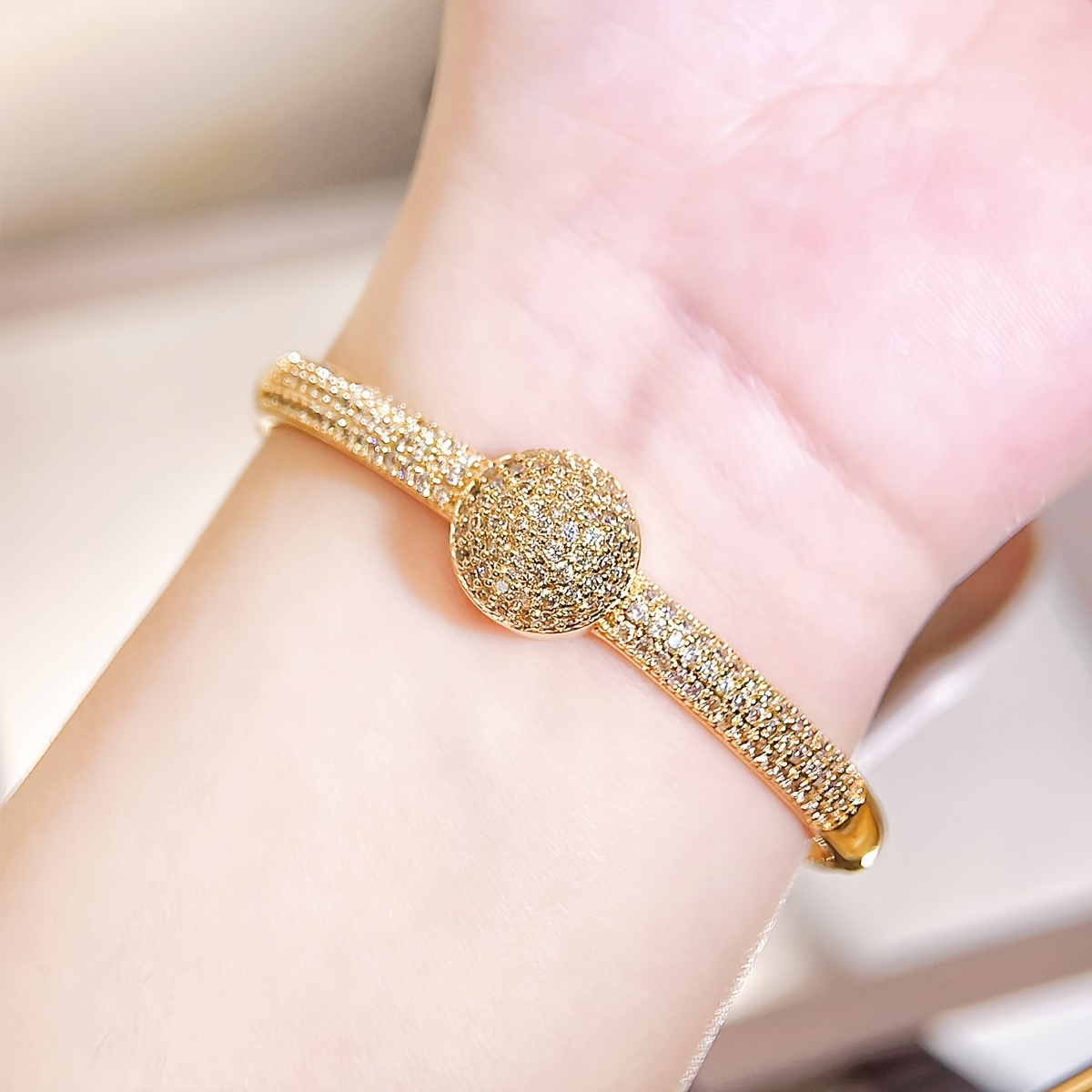 Noble Micro Pave Green Zirconia Thin Bangle